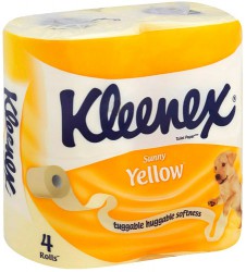 Туалетная бумага, Kleenex (Клинекс) 4 шт Велти желтая