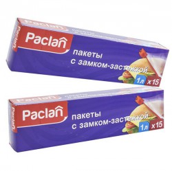 Пакеты, Paclan (Паклан) 1 л р. 22х18см 15 шт с замком-застежкой